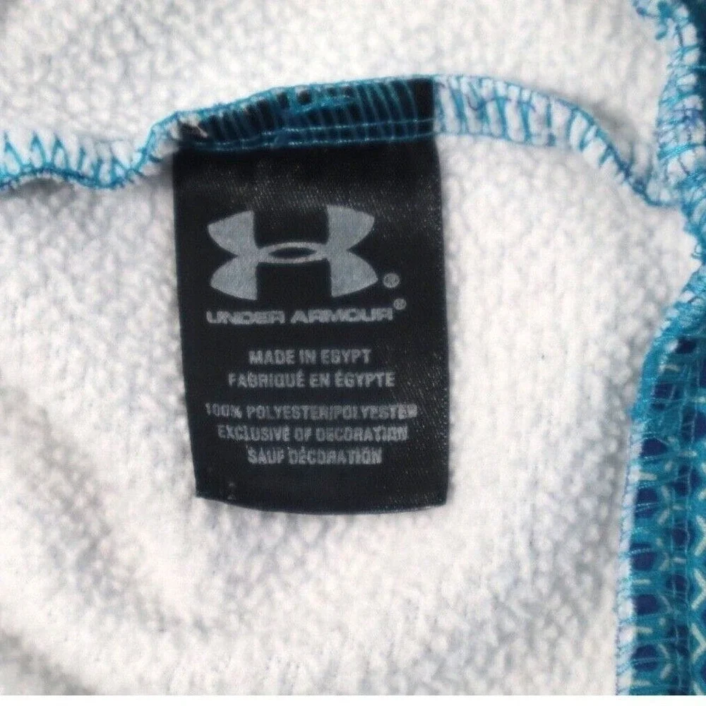 UNDER ARMOUR Youth Sz L Loose Sweatshirt Outdoor‎ Sports Geometric Blue Hoodie